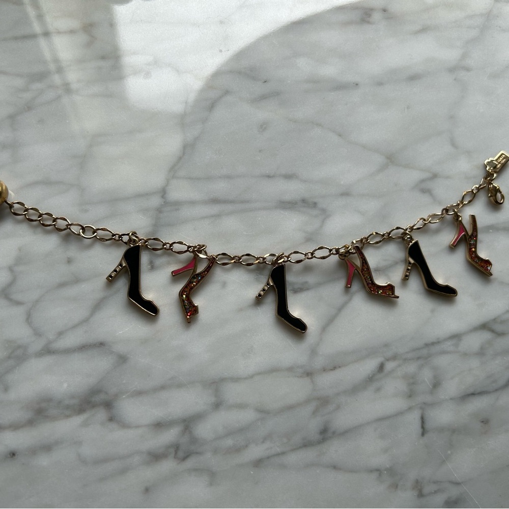 Kate spade Gold and Black High Heel Charm Bracelet